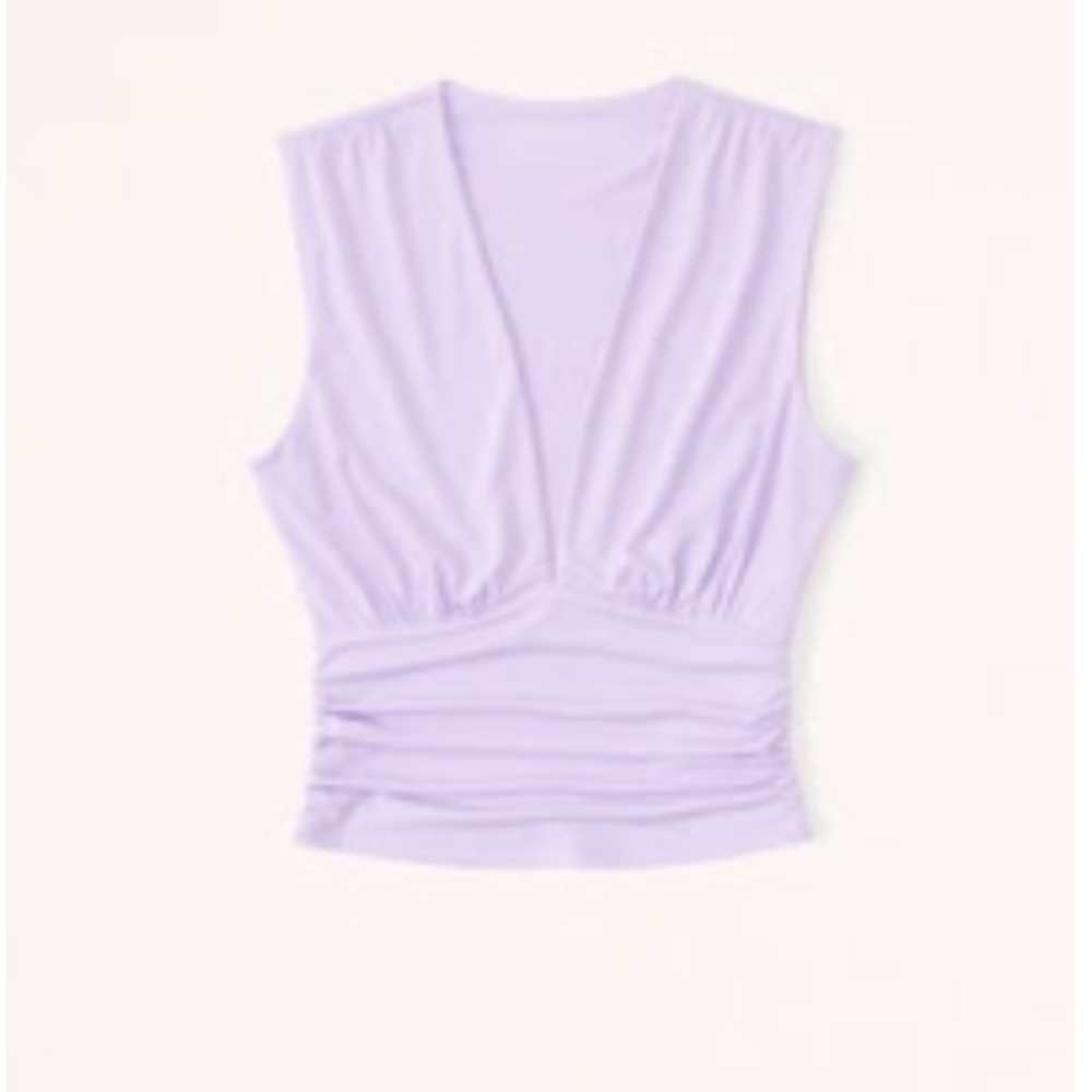 Abercrombie Cropped V Neck Ruched Top